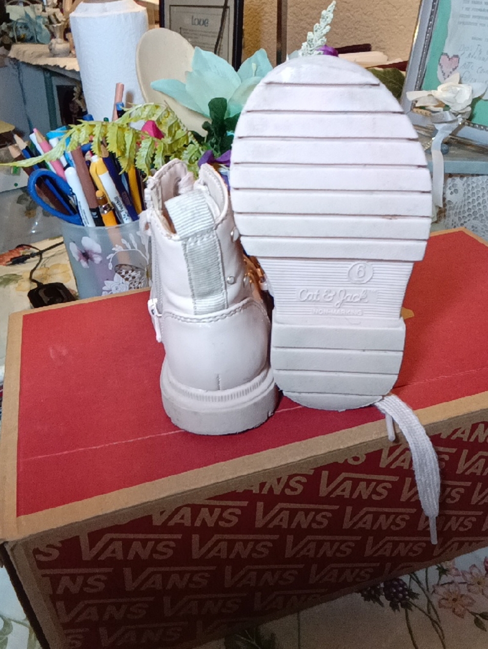 Cat & Jack Pinkish White Kids High-Top Boots